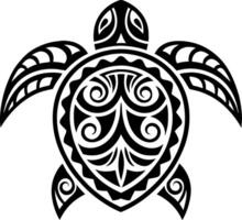 Stylized Turtle Design with Tribal Patterns Ideal for Tattoos and Art Projects vector
