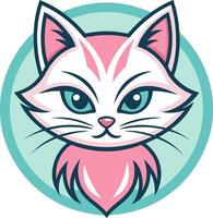 Cute Pink Cat Face Design for Pet Lovers and Creative Projects vector