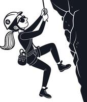 Dynamic Rock Climber Scaling Steep Cliff Illustration for Adventure Themes vector