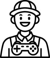 Smiling Gamer Character Holding Game Controller Illustration for Gaming Themes vector