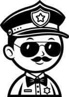 Charming Cartoon Police Officer Character with Sunglasses and Bowtie for Creative Projects vector