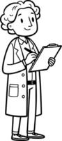 Friendly Doctor Holding Clipboard in Lab Coat for Educational Illustrations and Design Projects vector