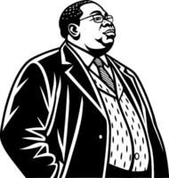 Confident African American Man in Suit Monochrome Art for Graphic Design Projects vector