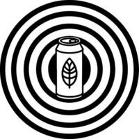 Leaf Illustration on Can Surrounded by Wave Patterns for Eco-Friendly Beverage Branding vector