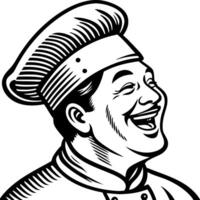 Cheerful Chef Portrait in Classic Style Perfect for Culinary Themes and Cookbook Illustrations vector