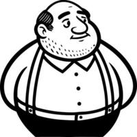 Charming Cartoon Man Character with Suspenders for Fun Illustrations and Creative Projects vector