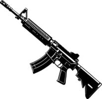 Stylized Illustration of an Assault Rifle for Graphic Designs and Print Projects vector