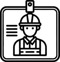 Constructor ID Card Graphic Featuring Construction Worker for Safety and Training Materials vector
