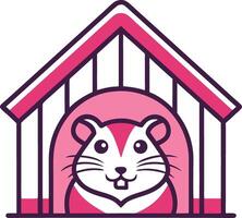 Cute Hamster in Playful House for Pet Lovers and Illustrative Designs vector
