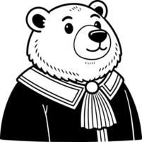 Charming Bear Character in Elegant Attire Perfect for Creative Projects and Coloring Books vector
