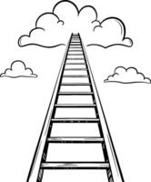 Ladder Reaching Toward Clouds Symbolizing Aspirations and Dreams vector