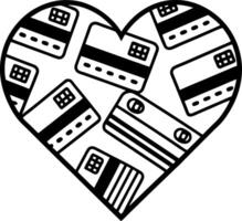 Heart Shape Design with Credit Cards Ideal for Financial Awareness and Student Support Campaigns vector