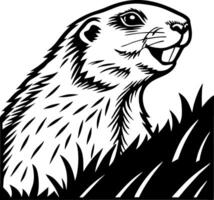 Detailed Illustration of Happy Groundhog Emerging from Grass for Nature and Wildlife Themes vector