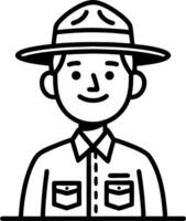 Cheerful Park Ranger Character Illustration for Nature Conservation Related Projects vector