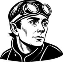 Vintage Aviator Portrait with Goggles and Stylish Headband for Retro Design Projects vector