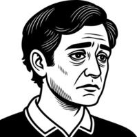 Expressive Portrait of a Thoughtful Man for Illustrations and Graphic Design Projects vector