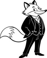 Stylish Fox Character in Tuxedo Representation of Charm and Elegance for Design Projects vector