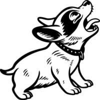Playful Corgi Dog Howling Art for Pet Lovers and Graphics Projects vector