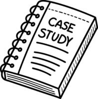 Case Study Notebook Illustration for Educational Material and Business Resources vector