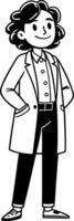 Stylish Professional Character in Lab Coat for Illustrations and Educational Materials vector