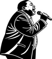Dynamic Singer Illustration in Formal Attire Perfect for Music Theme Projects vector