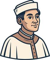 Portrait of a Confident Man in Traditional Attire for Cultural Projects and Illustrations vector