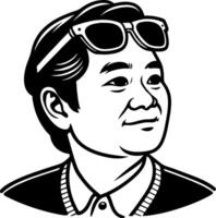 Stylized Portrait of a Man Wearing Sunglasses with Confident Expression for Graphic Design Use vector