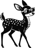 Trendy Cool Deer in Sunglasses Illustration for Creative Design Use vector