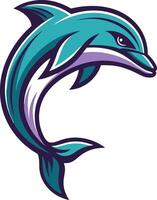 Stylized Dolphin Illustration for Tattoo Design and Graphic Art Projects vector
