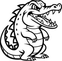 Angry Cartoon Dinosaur Character with Sharp Teeth for Creative Design Projects vector