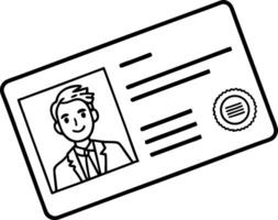 Professional Identity Card with Portrait Illustration for Use in Designs and Branding vector