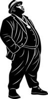 Stylized Illustration of a Confident Man in Formal Attire for Graphic Design Projects vector