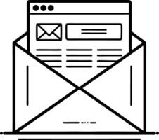 Creative Email Communication in Envelope with Webpage Elements for Digital Marketing Designs vector