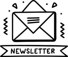 Newsletter with Open Envelope Design for Email Marketing and Communication Graphics vector