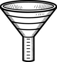 Outline of Classic Funnel for Cooking and Kitchen Use Ideal for Illustrations and Designs vector