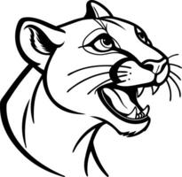 Savage Panther Head Illustration Ideal for Bold Tattoo Designs and Graphic Art Projects vector