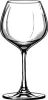 Elegant Wine Glass Outline for Illustrations and Design Projects vector