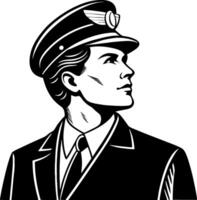 Vintage Style Airline Pilot Illustration for Branding and Graphic Design Projects vector