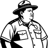 Park Ranger Character Outline Ideal for Adventure Themed Projects and Illustrations vector