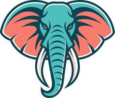 Vibrant Elephant Head Illustration for Tattoo Design and Graphic Projects vector