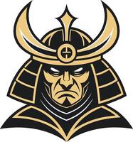 Samurai Warrior Helmet Emblem Character Design for Tattoos and Graphic Art vector