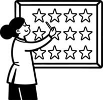 Person Drawing Stars on a Board for Creative Projects and Educational Use vector