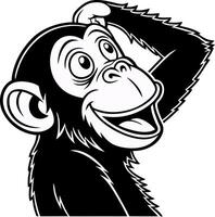 Cheerful Monkey Illustration with Playful Expression Ideal for Kids Designs and Tattoos vector