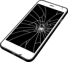Cracked Smartphone Screen Illustration for and Design Projects vector