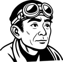 Vintage Pilot Illustration of a Man with Goggles for Retro Design and Tattoo Inspiration vector