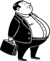 Cartoon Businessman with Briefcase Standing Proudly in Formal Attire for Fun Illustrations vector