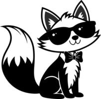 Stylish Fox Character with Sunglasses and Bowtie Perfect for Childrens Projects and Illustrations vector