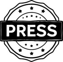 Press Badge Seal Design for Media Organizations and Journalism Use vector