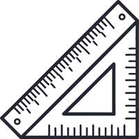 Geometric Triangle Ruler for Precision Measurement and Technical Drawing Applications vector