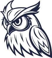 Angry Owl Mascot Design for Tattoos and Graphic Projects vector